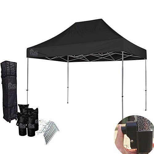 Black 10×15 Pop Up Tent - Heavy Duty