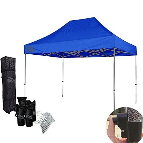 Blue 10×15 Pop Up Tent - Heavy Duty