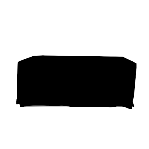 Black Plain Pleated Table Cover